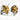Katerina Psoma Rose Flower and Bee Metal Stud Earrings