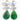 Katerina Psoma Pair of clip earrings with green drops and blue top