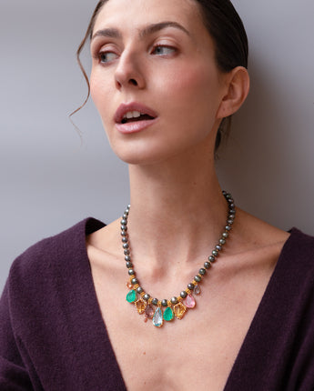 Katerina Psoma Albia Grey Pearl Necklace