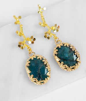 katerina Psoma gold plated apatite dangle earrings