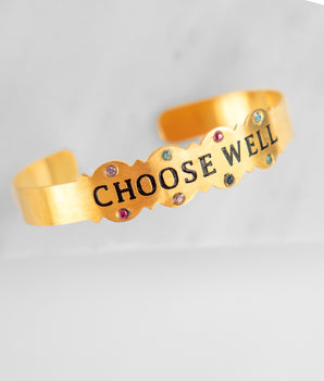 Choose Well Affirmation Cuff Bracelet