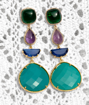 Katerina Psoma Eleanor Turquoise and Green Dangle Earrings