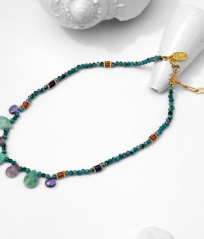 Ellora Short Necklace with Stones