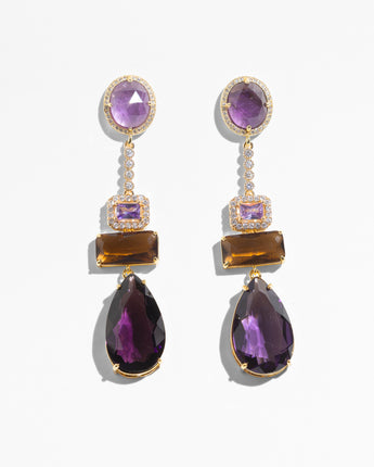 Katerina Psoma PURPLE BROWN Dangle Earrings