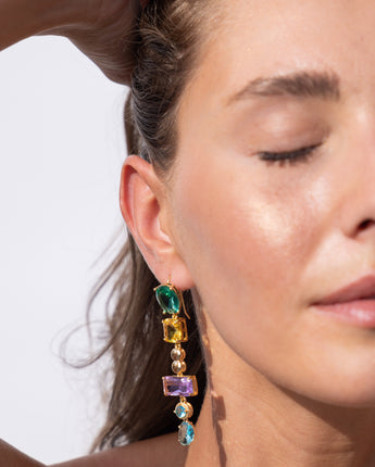 Katerina Psoma Multicoloured Dangle Crystal Earrings