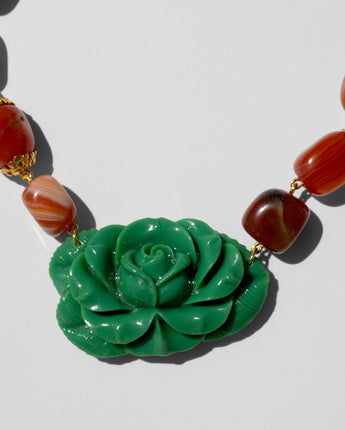 Katerina Psoma Carved rose necklace with carnelian
