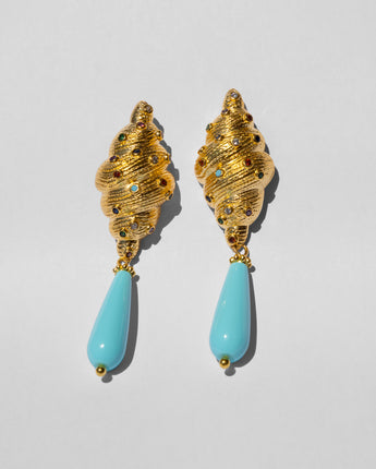Katerina Psoma Calypso Shell Turquoise Earrings