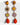 Katerina Psoma dangle earrings with coral drops and semi precious stones