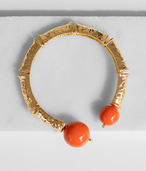 Katerina Psoma Danai Gold Plated Bracelet with Beads in Coral