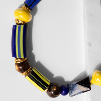 Katerina Psoma Murano Yellow & Blue Short Necklace