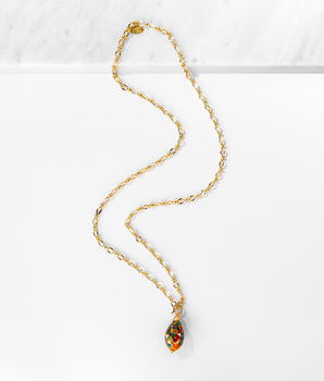 Katerina Psoma Orange Blotted Mini Murano Egg Necklace