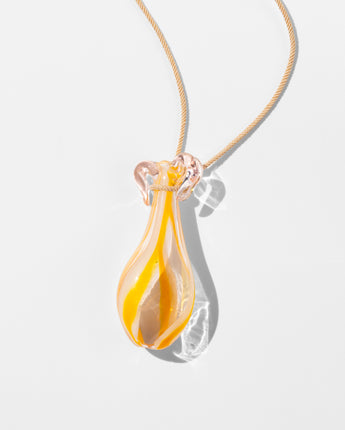 Katerina Psoma Murano Amphora glass cord pendant in pink yellow colors