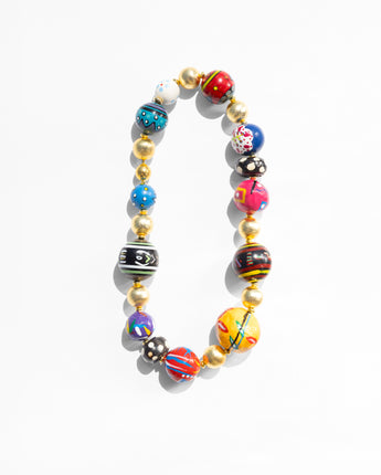 Katerina Psoma Short bulky necklace with painted beads