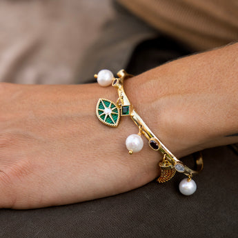 Katerina Psoma Charm Bracelet with pearls