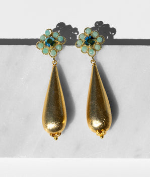 Katerina Psoma with gold plated drops