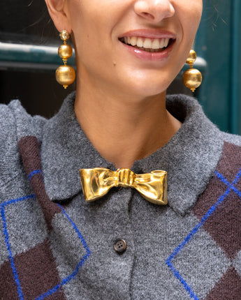 Katerina Psoma Gold bow brooch
