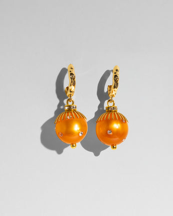 katerina psoma hoops with orange vintage beads