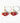 Katerina Psoma gold plated hoops with evil eye enamel red