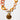 Katerina Psoma Necklace with orange and pink links and a gold shell pendant