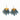 Katerina Psoma Pair of earrings with gold plated metal and grey feathers