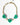 Katerina Psoma Short chain Necklace with green hearts