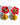 Katerina Psoma Red fabric clip earrings with raffia beads