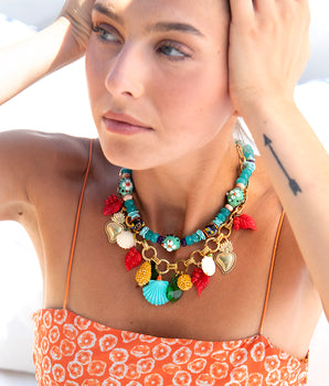 Katerina Psoma Amalia Light Blue Summer Necklace