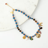 Katerina Psoma The Charmed Blue Short Necklace