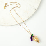 Katerina Psoma Danai Purple and Green Charm Necklace