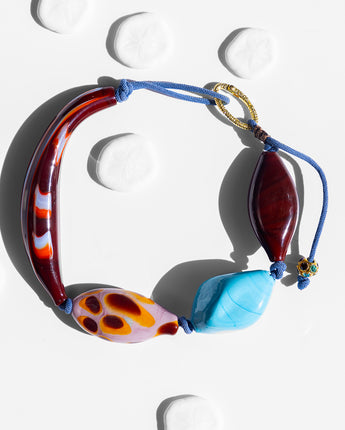 katerina psoma turquoise and brown beads necklace