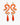 Katerina Psoma Orange snake-shaped earrings with teardrop pendants