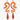 Katerina Psoma Orange snake-shaped earrings with teardrop pendants