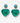 Katerina Psoma Pair of green heart earrings with turquoise stones
