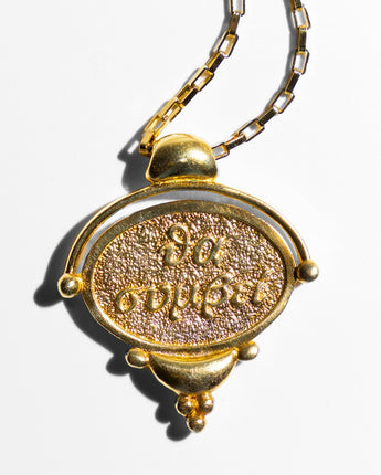 Katerina Psoma gold plated long chain necklace with a charm θα συμβει