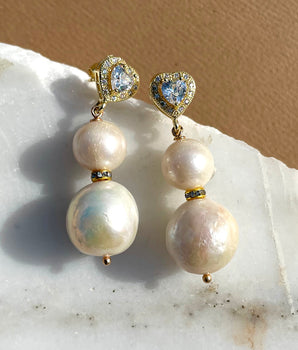 Diana White Pearl Earrings