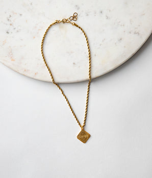 Katerina Psoma "S' Agapo" Short Chain Necklace gold plated