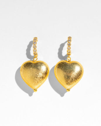 Katerina Psoma Heart gold plated metal hoops