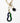 a close up of Katerina Psoma Plume necklace — Murano glass wave pendant and blue goldstone bead on a gold paperclip chain