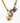 detail of Katerina Psoma Colibri necklace — gold chain with pearl, pavé crystal clover and detachable hummingbird brooch charm