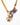 detail of Katerina Psoma Colibri necklace — gold chain with pearl, pavé crystal clover and detachable hummingbird brooch charm