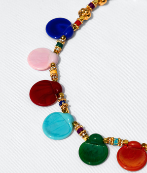 Katerina Psoma Amalia Short Necklace with Murano and gold plated metal beads
