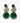 Katerina Psoma green agated and green crystal and cta's eye drop earring with gold plated metal