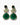 Katerina Psoma green agated and green crystal and cta's eye drop earring with gold plated metal