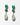 Katerina Psoma Primavera earrings — green cat's eye stud, crystal flower charm and aquamarine doublette drop