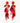 Katerina Psoma Pair of red and pink leaf-shaped earrings 