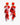 Katerina Psoma Pair of red and pink leaf-shaped earrings 