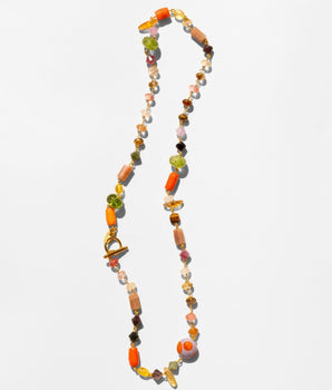 Katerina Psoma Colorful beaded necklace with murano and semiprecious stones