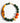 Katerina Psoma Short Murano necklace with green and orange beads and gold accents 