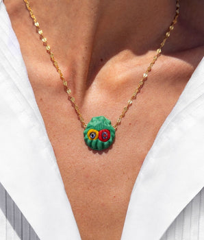 Katerina Psoma Venus Green Murano Shell Short Necklace