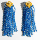 Katerina Psoma Blue
 dangle earrings with tassels